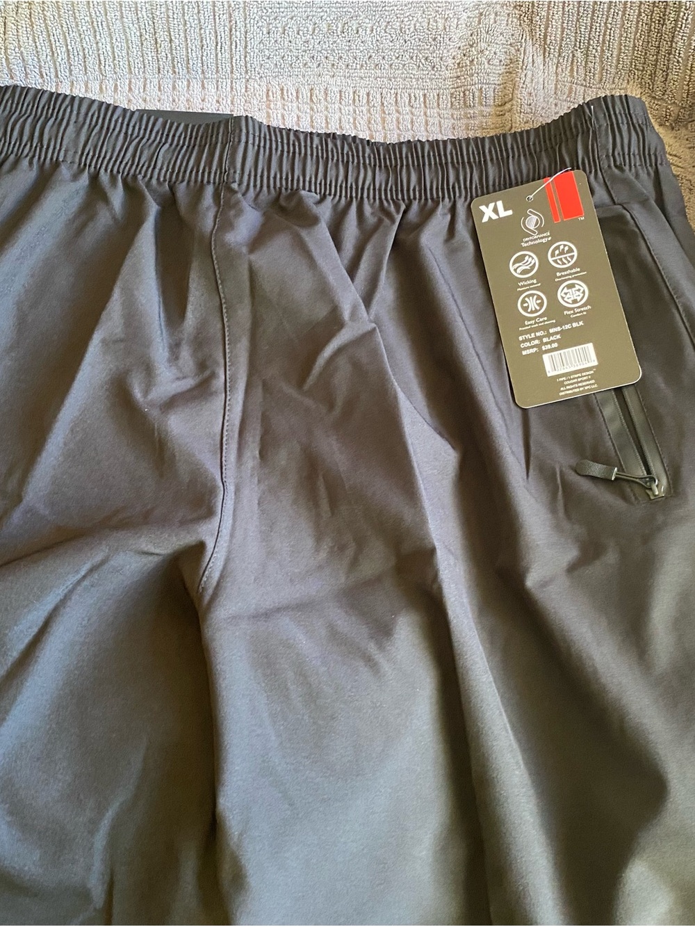 Cougar Men's Black Athletic Shorts with Zip Pocket